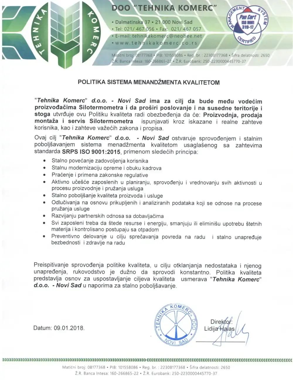 Quality Management System Policy